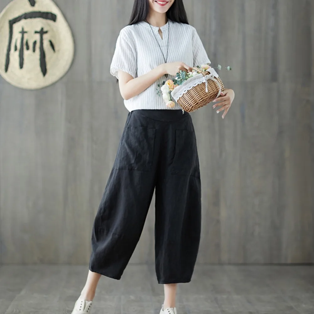 Женские летние брюки длинные для отдыха женские повседневные однотонные