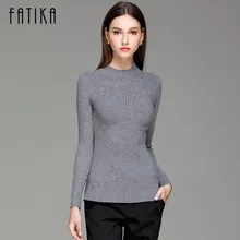 FATIKA Women Turtleneck Knitted Sweater Female Knitted font b Slim b font Pullover Ladies all match
