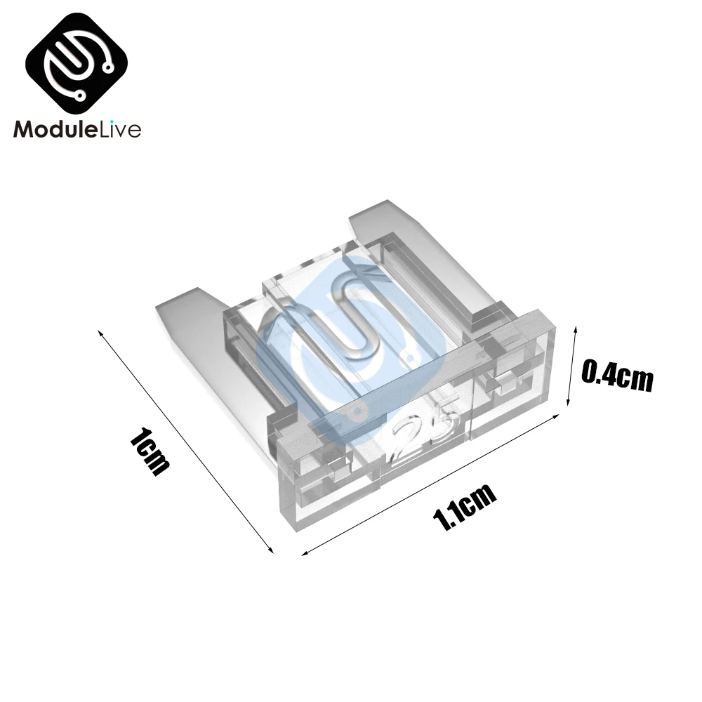 10 шт. 2A 5A 7.5A 10A 15A 20A 25A 30A 40A Мини Лезвие предохранители для автомобиля 1X1,1 см Авто fusibles для автомобиля плавкие предохранители для грузовиков с украшением в виде кристаллов с плавким предохранителем
