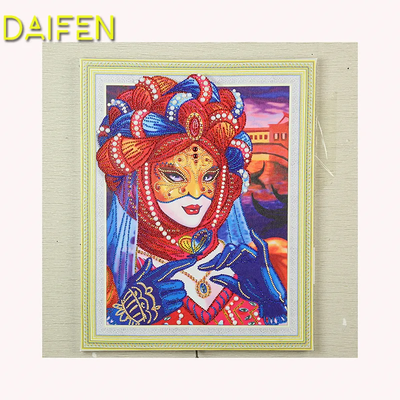 

DAIFEN 5D DIY Special Shaped Diamond Painting Mask necklace woman Needlework 3d Drill Mosaic Embroidery Decor Gift 40X50CM DH
