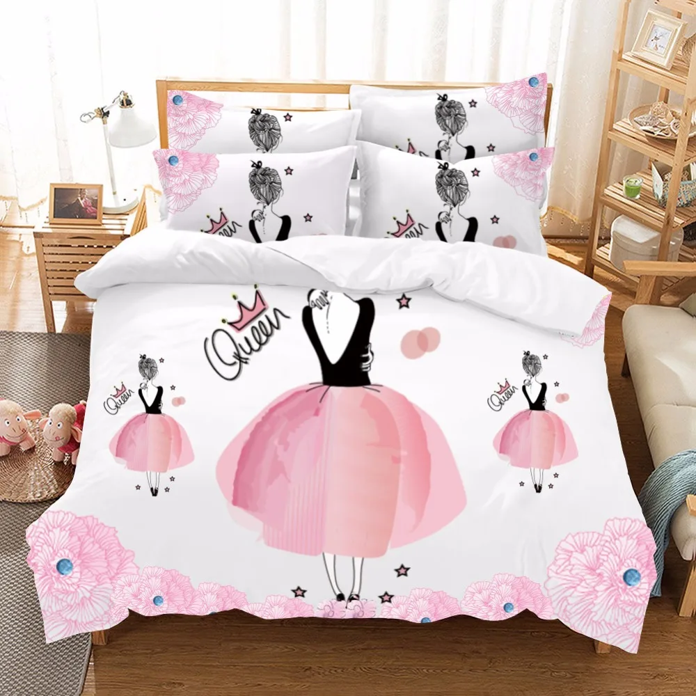 Ballet Girl Lovely Bedding Sets Duvet Cover Cotton Pillowcase Sheet