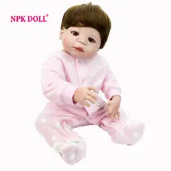 NPKDOLL 22 дюймов Кукла реборн полный корпус силиконовые реборн Куклы Игрушки для девочек реалистичный Новорожденный ребенок кукла Детские
