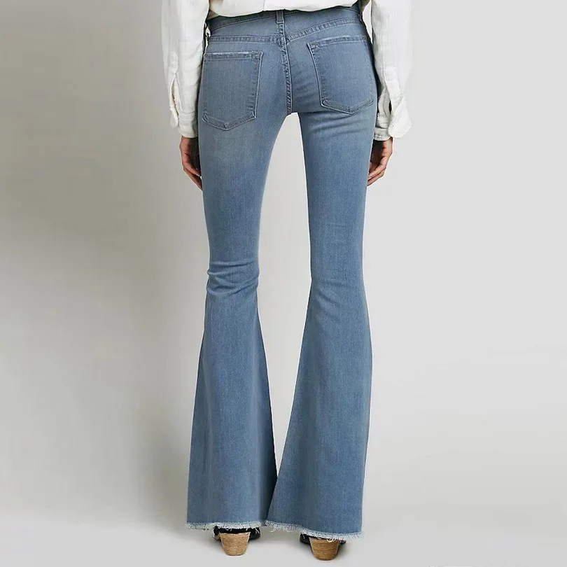 2018 Black Winter High Waist Flare Jeans Boyfriend Jeans For Women Bell Bottom Denim Skinny Jeans Woman Female Wide Leg Pants