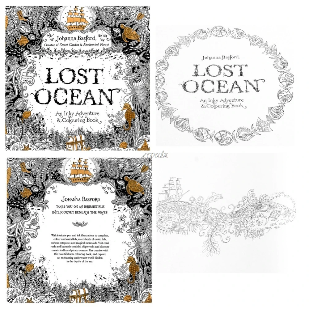 «Lost Ocean» Рисование раскраски книги для граффити взрослых живопись детей Прямая поставка