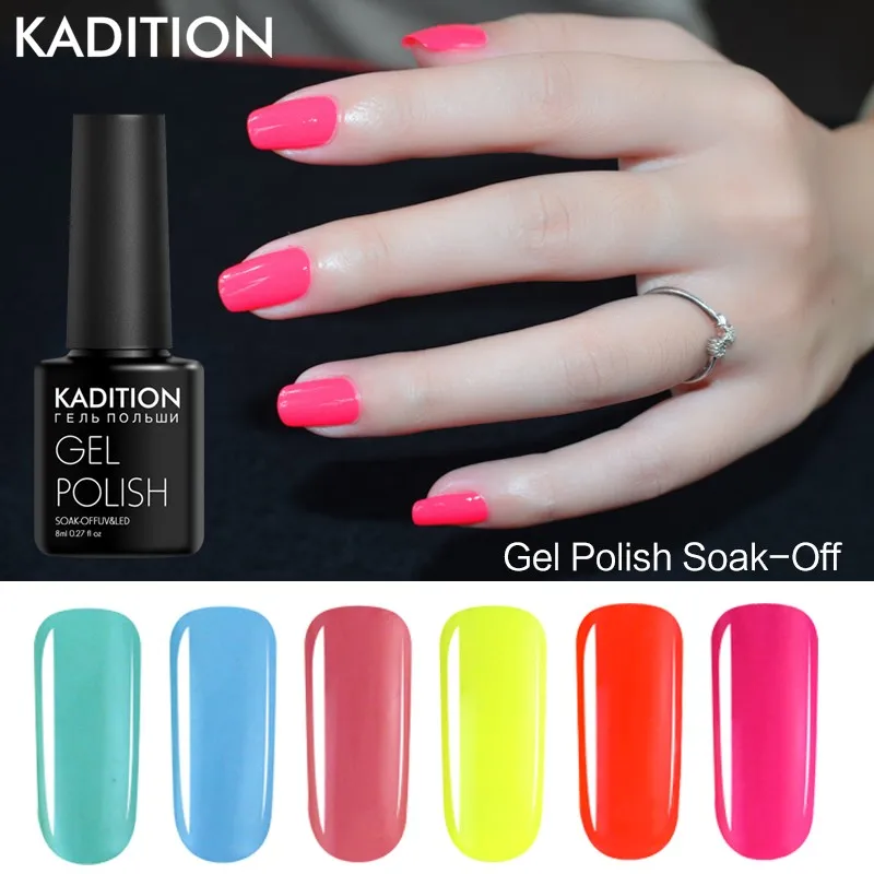 

KADITION 8ML UV Gel Varnish Nail Gel Polishes for Manicure Semi Permanent Hybrid Nails Art Gellak Prime White Gel Nail Polish