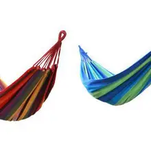 Одиночный человек открытый гамак для дома путешествия портативный Кемпинг качели холст полоса висят кровать-гамак 190*80 см 120KGS