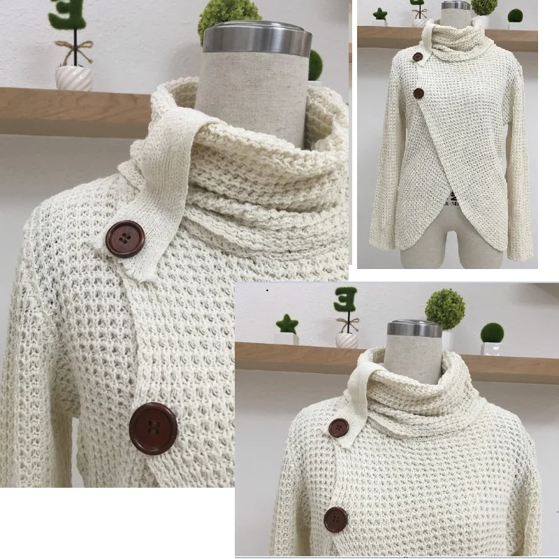 Women Knitted Sweater Jumper 2019 New Autumn Turtleneck Warm Knitwear Office Oversize Sweaters Fashion Cardigan Winter Clothes