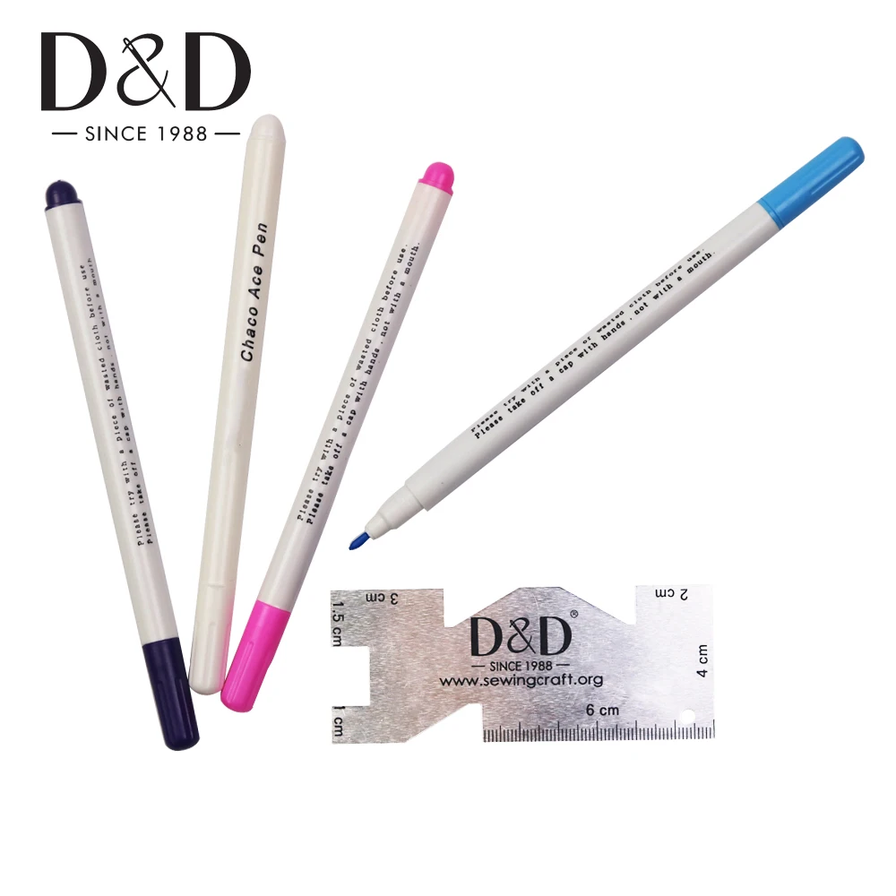 

Water Erasable Pen Fabric Marker Tailor Chalk&Metal Sewing Measuring Gauge Quilting Rulers Sewing Accessories