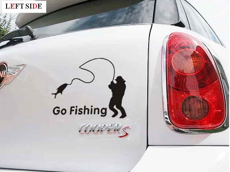 LEFT SIDE Car Stickers Personalized Outdoor Sports Fishing Stickers