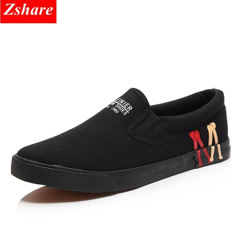 2019 New Men Casual Shoes Black White Solid Canvas Shoes Man Loafers Summer Breathable Fashion Sneakers Men Slip-On Shoes Flats