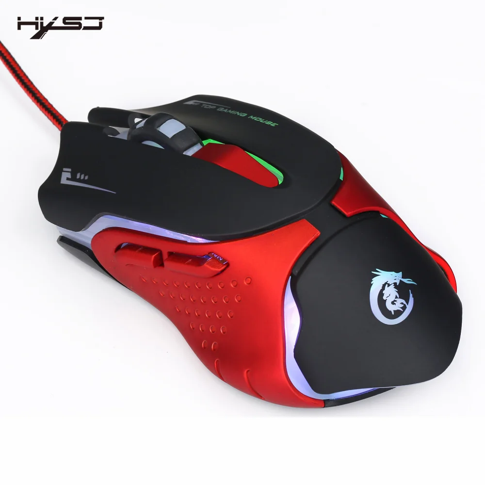 HXSJ 6 ключей Gaming Проводная Мышь A903 3200 Точек на дюйм красочные светодио дный дыхание свет USB Проводная оптическая Мышь