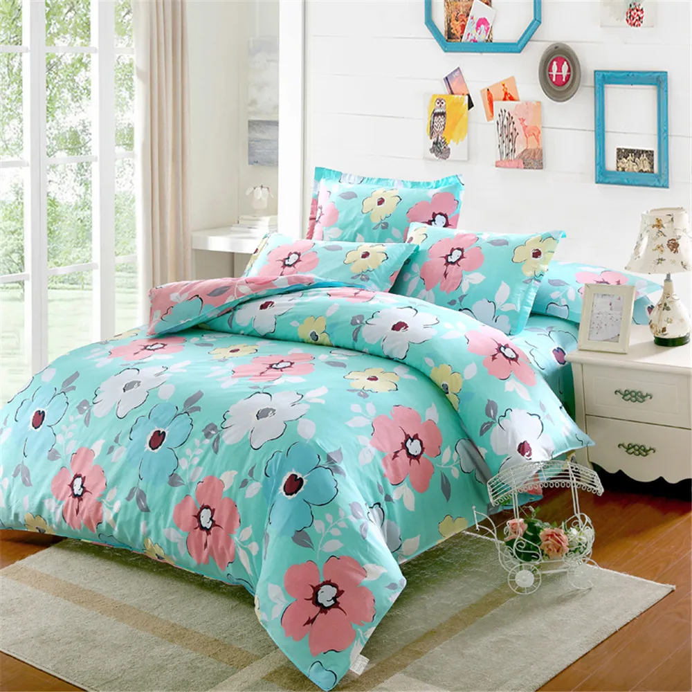 Buy Pastoral pink flower bedding set cotton teen adult