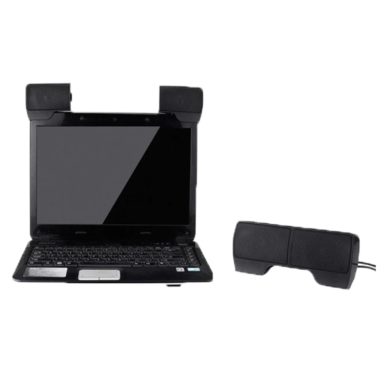 Portable Clip On USB Powered 3.5mm Jack Stereo Speakers Audio Speakers