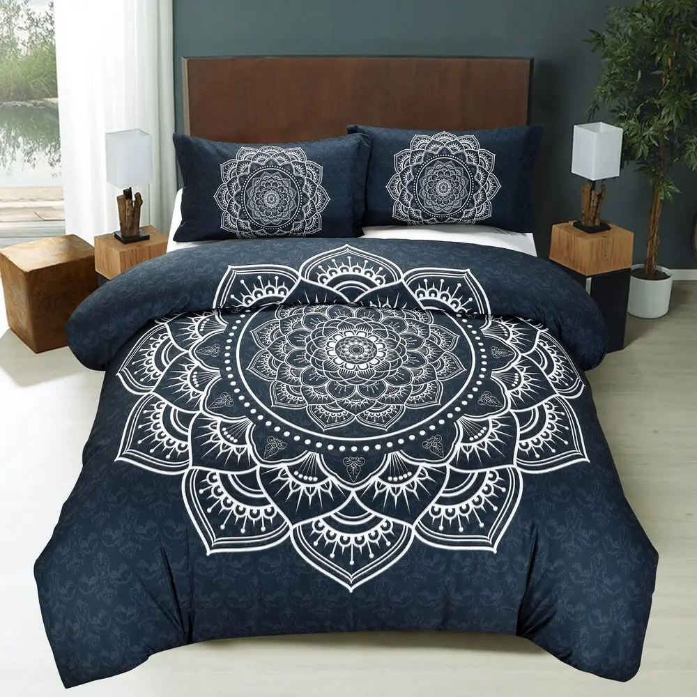Indian Mandala Bedding Cover Bed Sheet Pillow Cover Set Bedspread Double Size