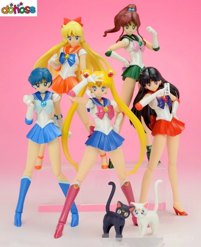10 style 2015 New Anime Sailor Moon Sailor Neptune Mars Moon S.H. Figuarts PVC action figure Model  Girl Kids toy Free Shipping