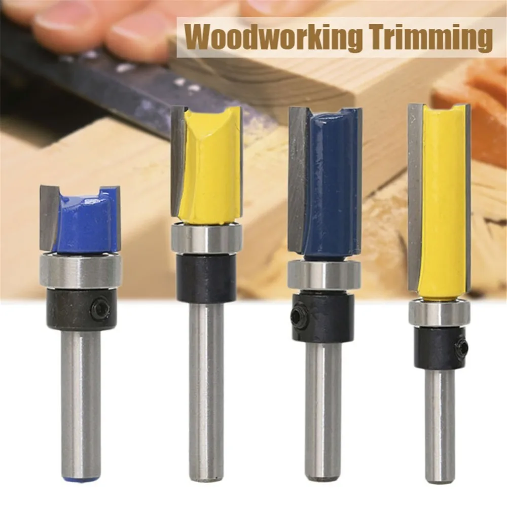

1PC Shank Template Trim Hinge Mortising Router Bit Straight End Mill Trimmer Cleaning Flush Trim Tenon Cutter For Woodworking