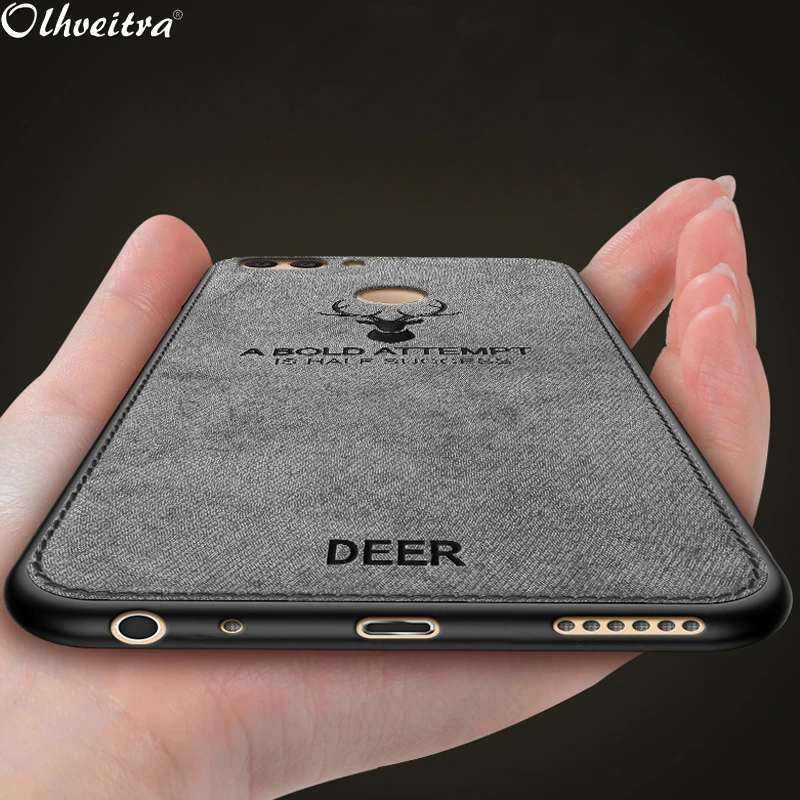 Back Cover For Huawei Enjoy 7S P Smart Case Fabric Vintage Protective Slim Soft Cloth Texture Y5 2018 Bag |