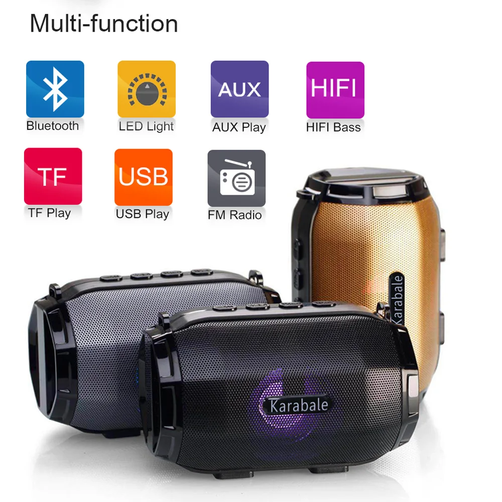 

Portable Bluetooth Speaker Super Bass Wireless Desktop Mini Speaker Loudspeaker Handfree with FM Radio LED Color light