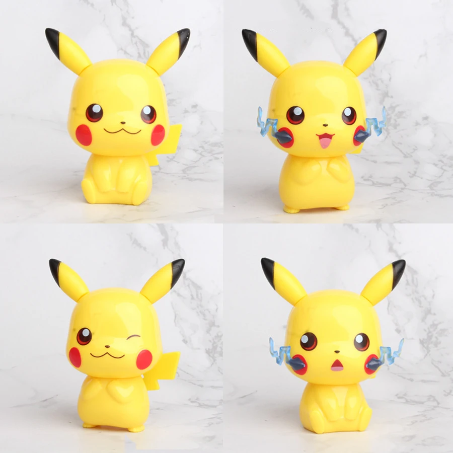 

4pcs/set pikachu Kawaii different expressions Styles Action Figure Toys