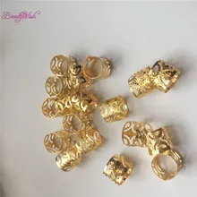 50-200 шт. Серебряные; золотые покрытием Волосы Заплетены страх Dreadlock бусины Регулируемый манжеты клип 8 мм клип