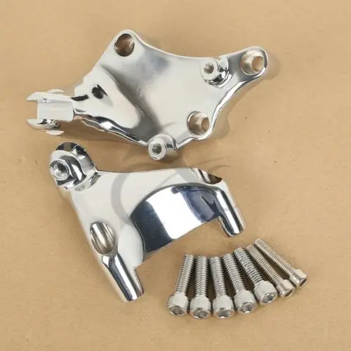 Chrome Passenger Footpeg Mount Brackets For Harley 883 1200 XL