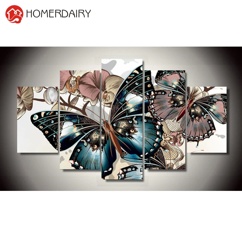 HOMERDAIRY 5D DIY Full Drill Diamond Painting &quotbutterfly&quot Multi-picture Combination Embroidery Cross Stitch Mosaic Home Decor | Дом и