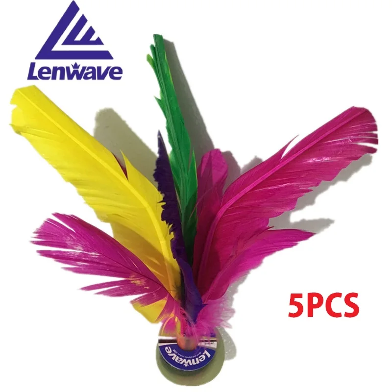 

5pcs/Lot Lenwave Foot Sports Game Brand Kick Feather Kicking Shuttlecocks Badminton Big Size Original China Jianzi Playing Games