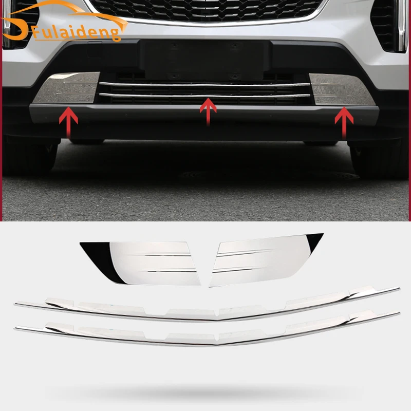 

4pcs For Cadillac XT4 2018-2019 stainless steel Front Bumper Upper Radiator Grille Mesh Cover Trim Car Styling Accessories