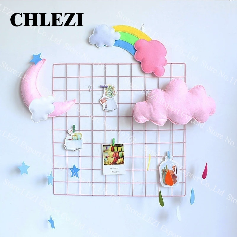 

Clouds moon Non-woven fabric 3D Hanging decoration Happy Birthday party room decor supplies baby shower rainbow Kids Gifts New