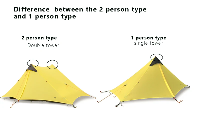3F UL GEAR lanshan 1-2 человек Oudoor Сверхлегкий туристический тент Профессиональный 15D нейлоновый кремниевый тент