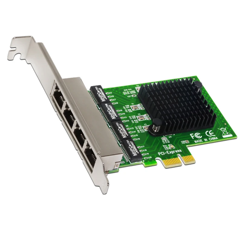 Сетевая карта 4 порта Gigabit Ethernet 10/100/1000M PCI E Express до 4x сетевая адаптер LAN для