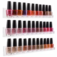Makartt 3 Shelves/Set 45 Bottles Acrylic Nail Polish Rack Christmas Gift Wall Mount Storage Shelf Nail Tools Polish Rack F0371