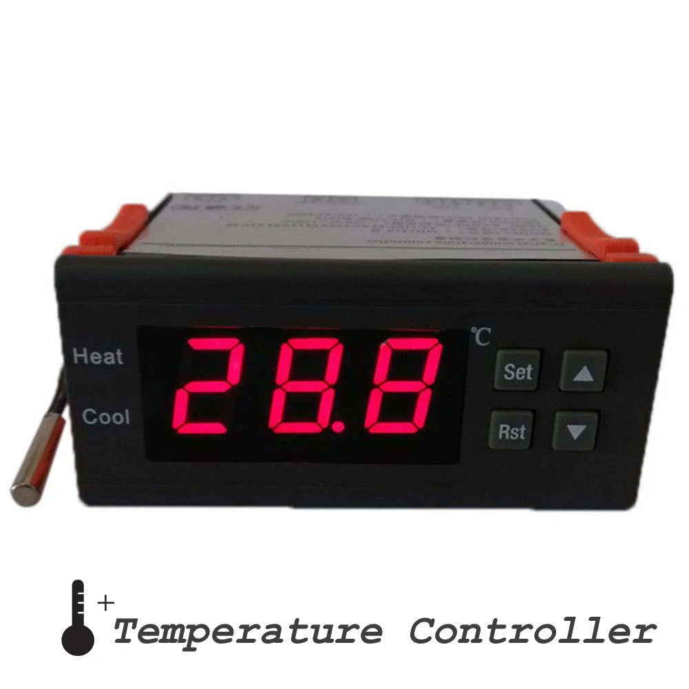 

250V 10A Temperature Controller Digital thermometer Thermoregulator thermostat for Incubator Thermocouple -50~110Degrees sensor