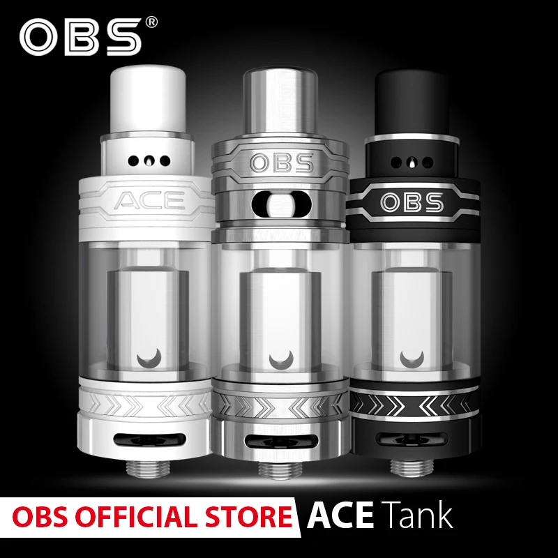 

Original OBS ACE Atomizer with 4.5ml Tank and 0.45ohm &0.3ohm Ceramic Coil and 510 thread for E- Cigarettes vapor vaporizer