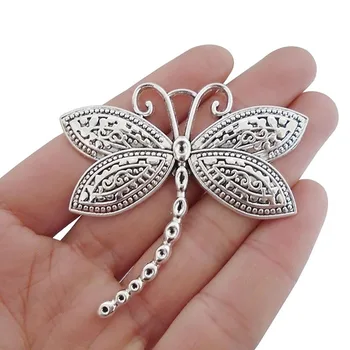 

3 x Large Animals Dragonfly Insect Charms Pendants for Necklaces Jewelry Making Findings 60x55mm