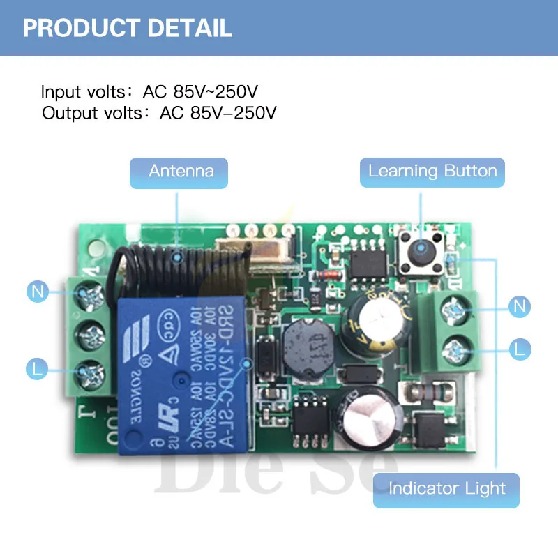 AC 85V~ 250V 2200W 3 бандажный пульт управления 433mhz беспроводной пульт дистанционного управления для света/лампы/светодиодный переключатель настенные панели флуоресцентные