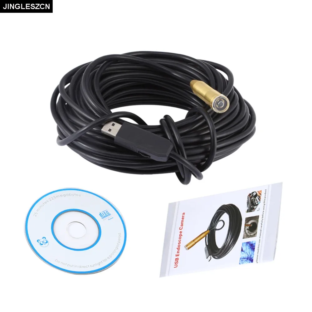 JINGLESZCN USB Endoscope Mini Camera 14.5mm Dia 25m CMOS Waterproof IP67 Borescope Inspection Snake Cam Night Vision for Windows JINGLESZCN USB Endoscope Mini Camera 14.5mm Dia 25m CMOS Waterproof IP67 Borescope Inspection Snake Cam Night Vision for Windows