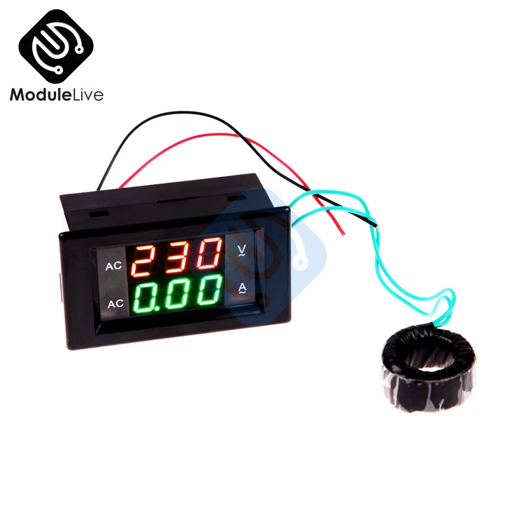 

Digital Lcd Tube Ammeter Voltmeter Current Voltage LCD Panel Amp Volt Meter 100A AC 80- 300V Red Green