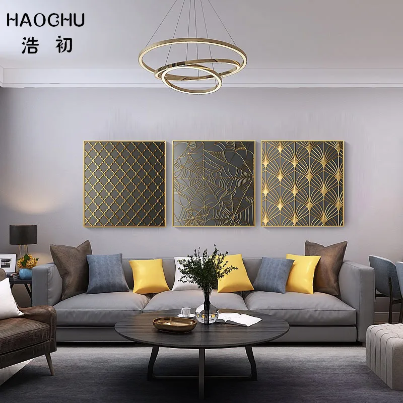 HAOCHU винтажная абстрактная Золотая Роскошная золотая фольга Художественная