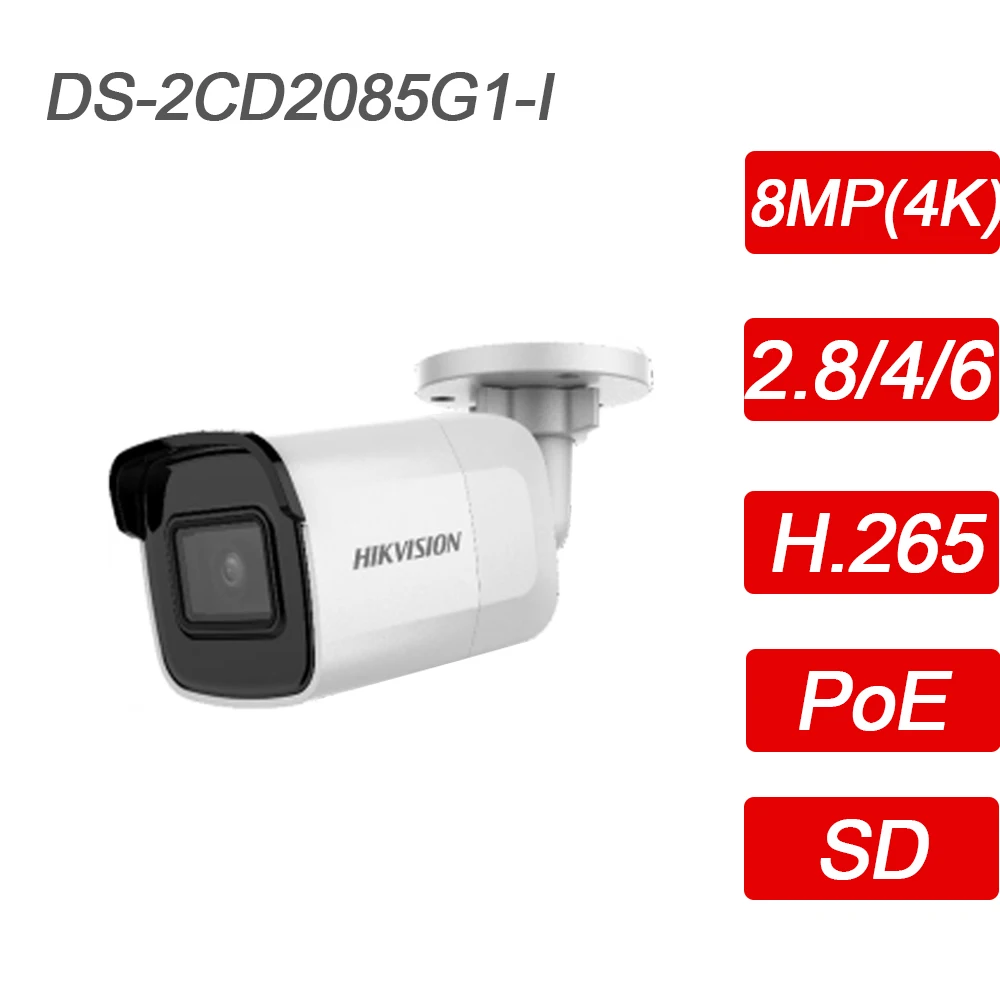 Hikvision 8MP (4 K) ИК фиксированной Bullet HD IP Камера H.265 PoE Onvif дома/наружного
