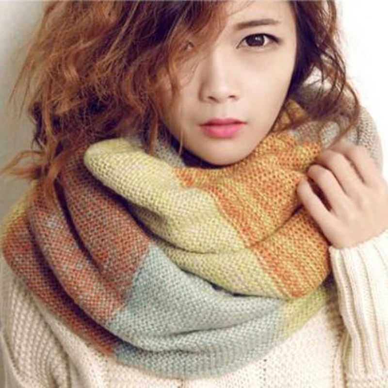 Winter Fashion Girls font b Tartan b font Scarf Women Poncho Bandana Plaid Scarf Designer Acrylic