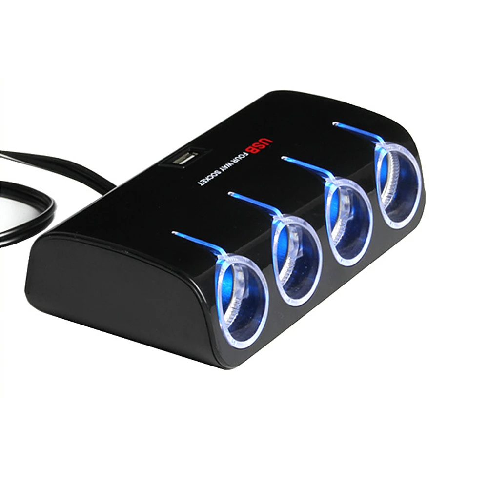 12 V-24 V розетка для автомобильного прикуривателя сплиттер светодиодный USB Зарядное устройство адаптер 3.1A 100W обнаружения для телефона MP3 DVR