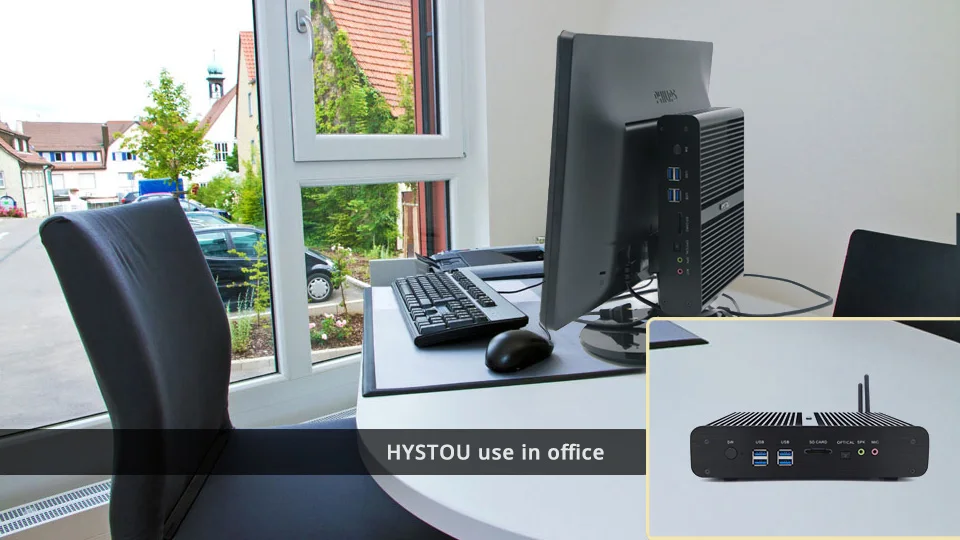 Hystou 2019 мини пк Windows 10 i7 5500U i5 5200U i3 5005U Barebone minipc HTPC Intel Nuc Fanless для linux pfsence мини пк