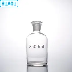 HUAOU 2500 мл узкий с реагентом 2.5L прозрачный Стекло с землей в Стекло пробка лаборатория химии оборудования