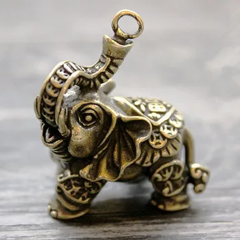 

Brass Lucky Money Auspicious Elephant Ornaments Key Ring Animal Pendant Keychain Multi Tools Key Ring EDC Accessories Equipment