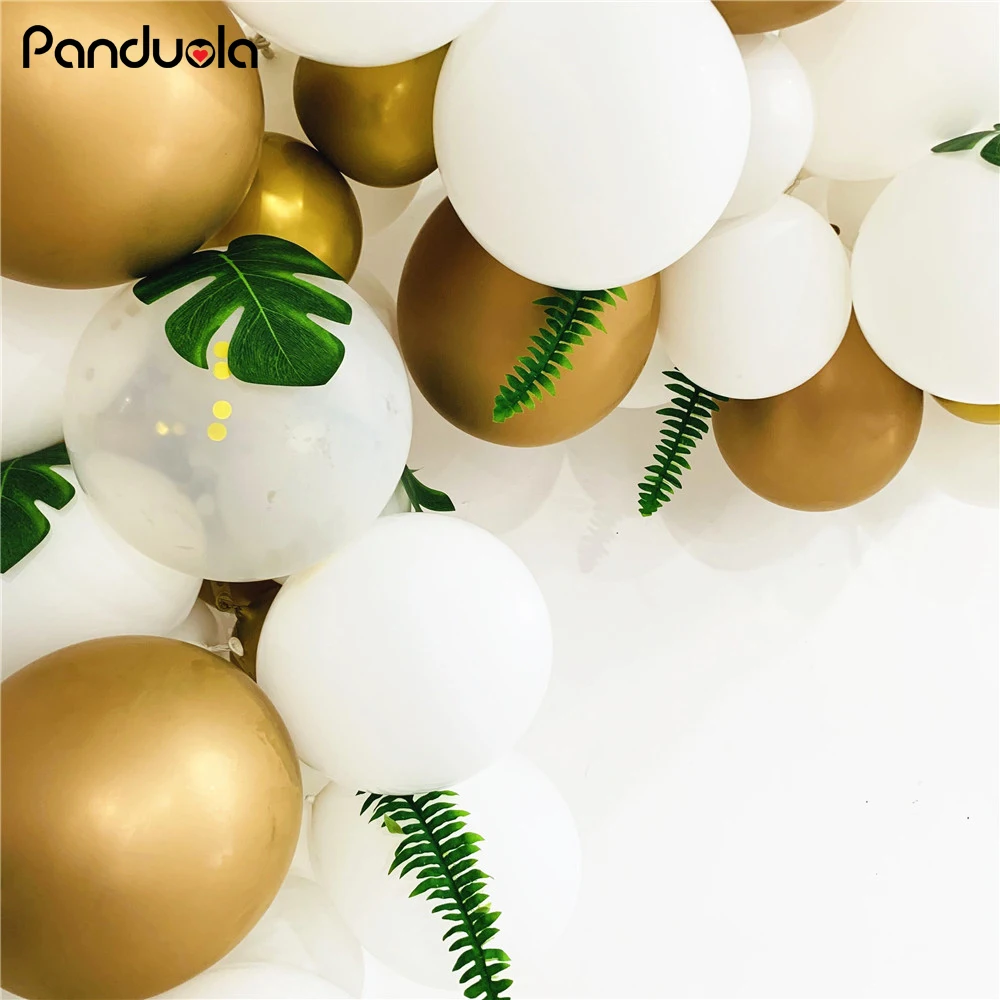 

Balloon Garland Arch Kit White Gold Latex Balloons Pack for Baby Shower Weeding Birthday Bachelorette party Backdrop Decoration