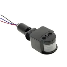 Светодиодный датчик движения 220 В 110 В автоматический инфракрасный PIR инфракрасный детектор вращающийся на 180 градусов уличный Таймер Датчик Движения