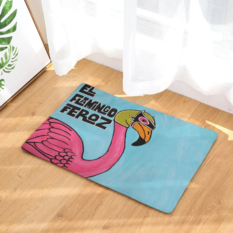 Flamingo Bath Mat Flamingo Shower Rug  Pink Bath Rug  Teal Show