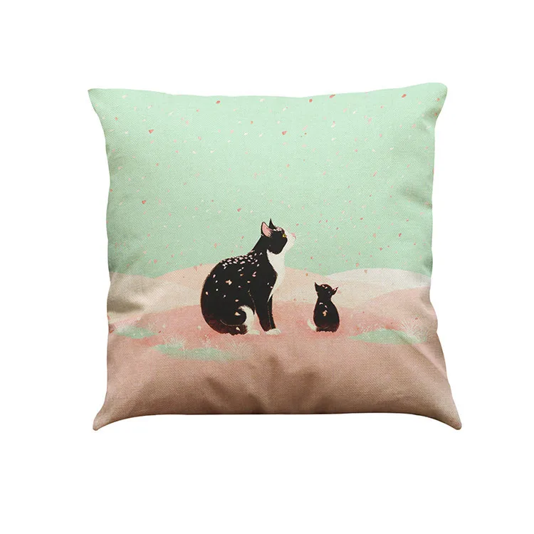 

Cushion Cover Throw PillowCase Cute Cat Sofa Bed cushions home Decoration maison Festival PillowCase decorative pillows F301227