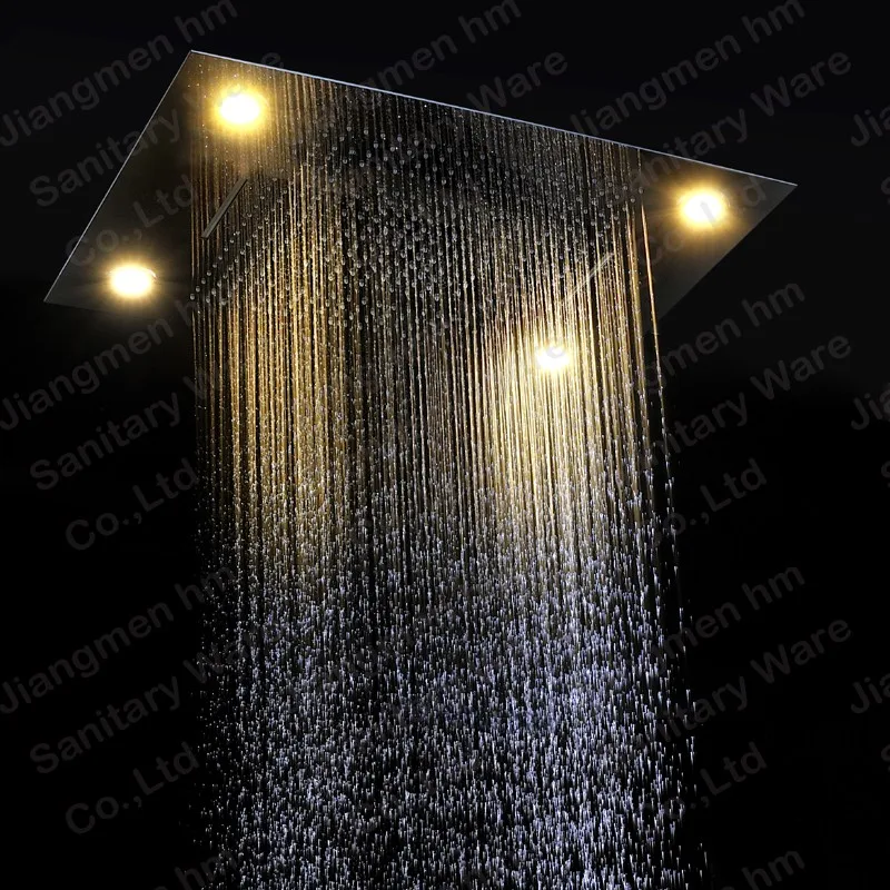 Luxurious LED Shower System Ceiling Mount Rain Head set big rain shower head,dual rain and waterfall shower sets